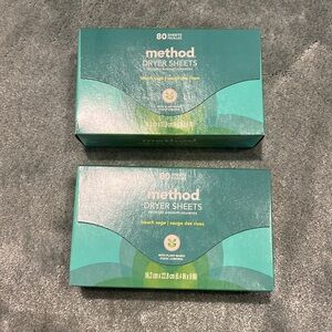 2 x Method Beach Sage Dryer Sheets - Green 80 sheets each